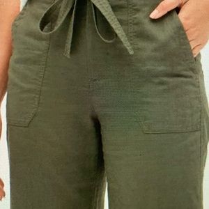 GAP Factory Linen Tie-belt Wide-leg pant | Green| NWT| size 14